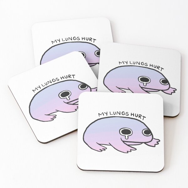 Item preview, My Lungs Hurt  | Blue to Purple Gradient Frog, Cute Pastel Frog, Sad Frog Stickers designed and sold by iristocat.