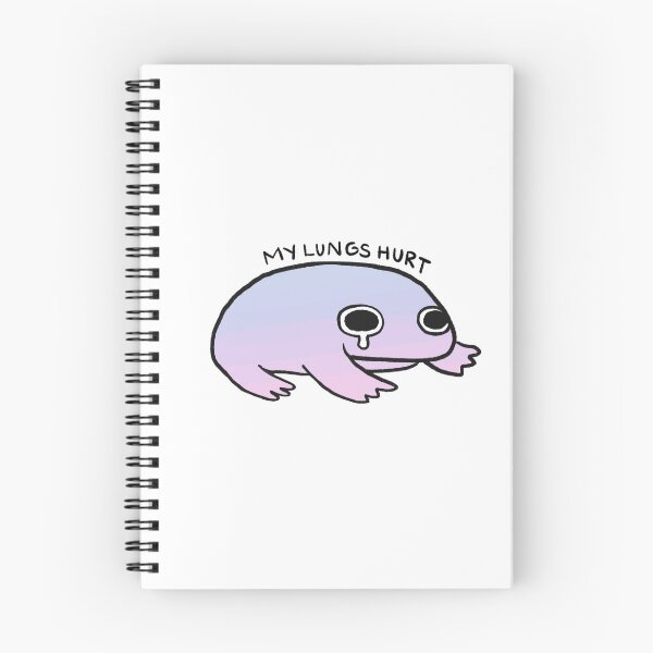 Item preview, My Lungs Hurt  | Blue to Purple Gradient Frog, Cute Pastel Frog, Sad Frog Stickers designed and sold by iristocat.