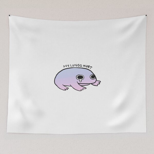 Item preview, My Lungs Hurt  | Blue to Purple Gradient Frog, Cute Pastel Frog, Sad Frog Stickers designed and sold by iristocat.