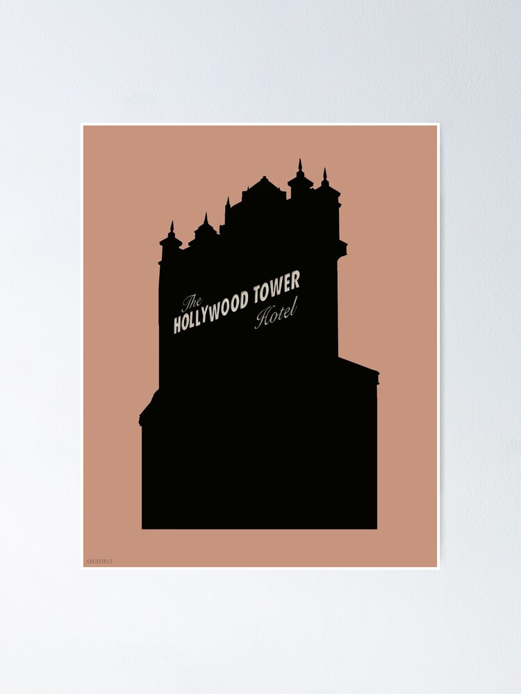 The Hollywood Tower Hotel Poster By Memoriesofmagic Redbubble - hollywood tower hotel roblox