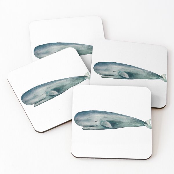 Item preview, Whale blue sea ocean fish watercolor illustration  designed and sold by Yana Mustafina | Boho Soulful Designs.