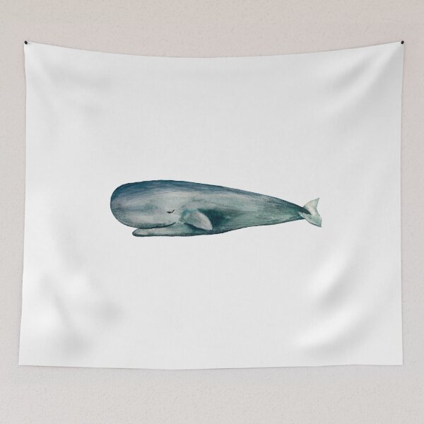 Item preview, Whale blue sea ocean fish watercolor illustration  designed and sold by Yana Mustafina | Boho Soulful Designs.