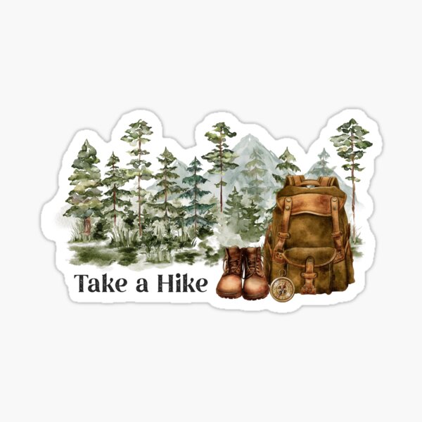 Hiking to Mountains Sticker
