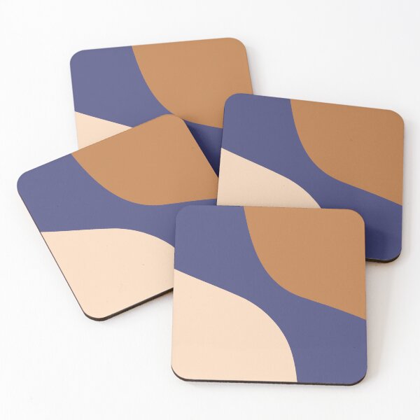 Item preview, Tan and Blue Minimalist Swirl Shapes designed and sold by Cato99.