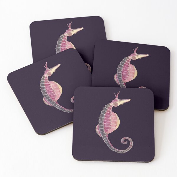 Artikelvorschau, Sea horse pink purple sea ocean watercolor violet entworfen und verkauft von Yana Mustafina | Boho Soulful Designs.