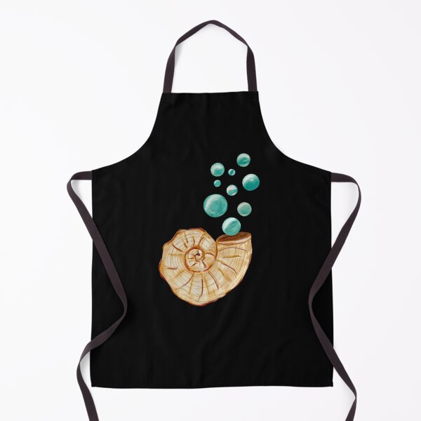 Item preview, Seashell bubbles sea ocean reef mollusk watercolor black designed and sold by Yana Mustafina | Boho Soulful Designs.