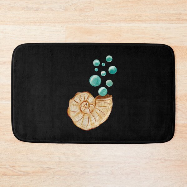 Item preview, Seashell bubbles sea ocean reef mollusk watercolor black designed and sold by Yana Mustafina | Boho Soulful Designs.
