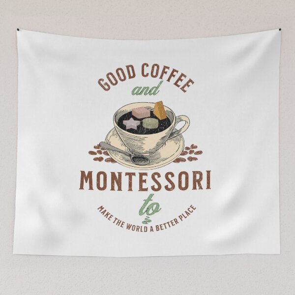 Item preview, Good Coffee And Montessori Quote designed and sold by SiYDesigns.