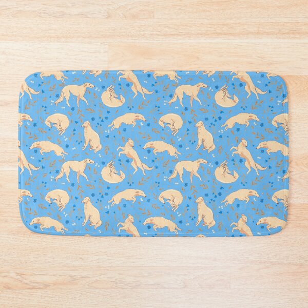 Item preview, pattern with borzoi and flowers designed and sold by burbura.
