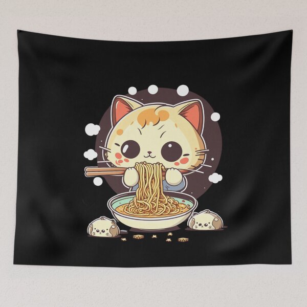 Item preview, Cat Eating Spaghetti, Noodles String, Food Lover, Kitty designed and sold by AHthatIsNice.