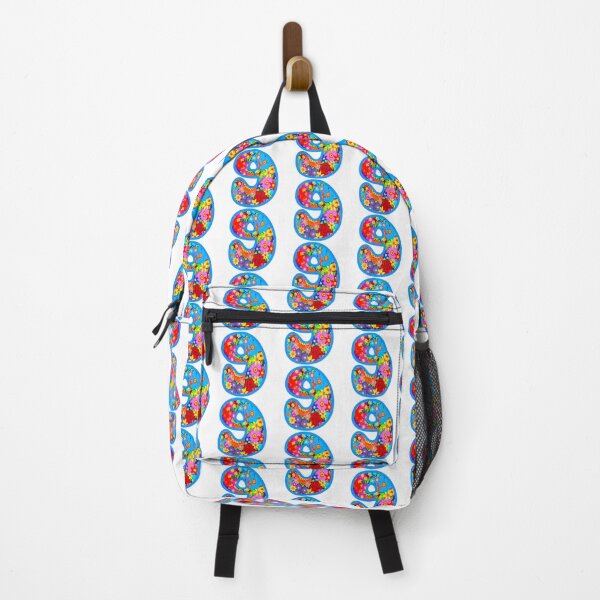 Item preview, Blue Psychedelic Floral Number 9 | Colorful Birthday Art designed and sold by Vividality.