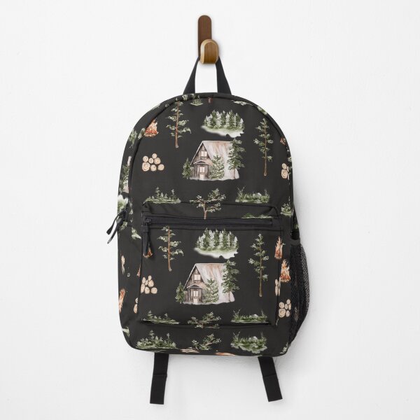 Item preview, Cabin Forest Seamless Pattern Black designed and sold by Nature Hues.