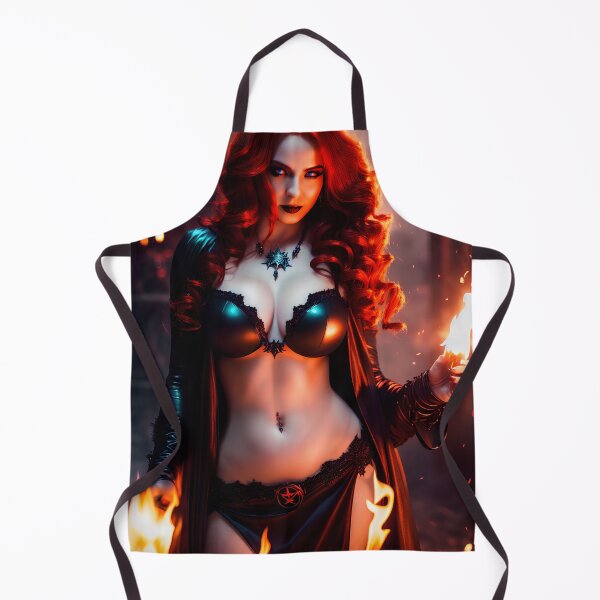 Item preview, Sexy red-haired sorceress of fire in leather. designed and sold by Maniock.