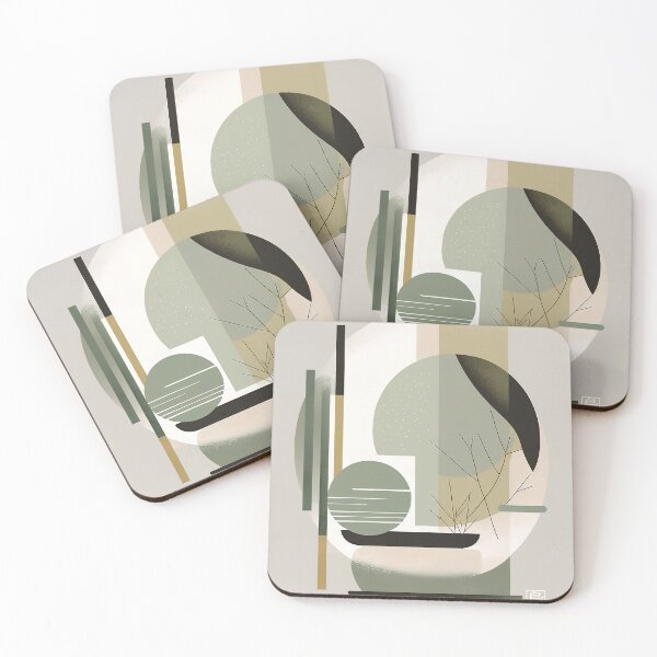 Item preview, Sage Green Japandi Geometric Abstract Art designed and sold by Torii Studio.
