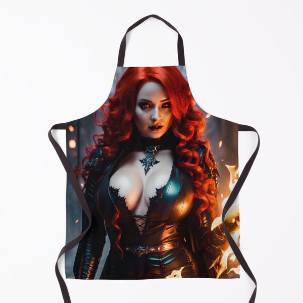 Item preview, Red-haired sorceress of fire in a dark scenery. designed and sold by Maniock.