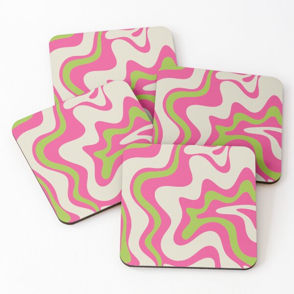 Item preview, Liquid Swirl Retro Abstract Pattern Bright Raspberry Pink and Lime Green designed and sold by kierkegaard.