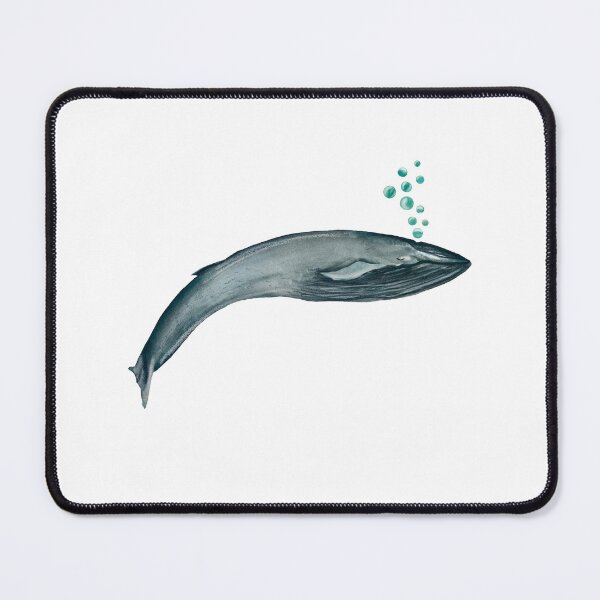 Item preview, Whale blue bubbles ocean a watercolor illustration designed and sold by Yana Mustafina | Boho Soulful Designs.