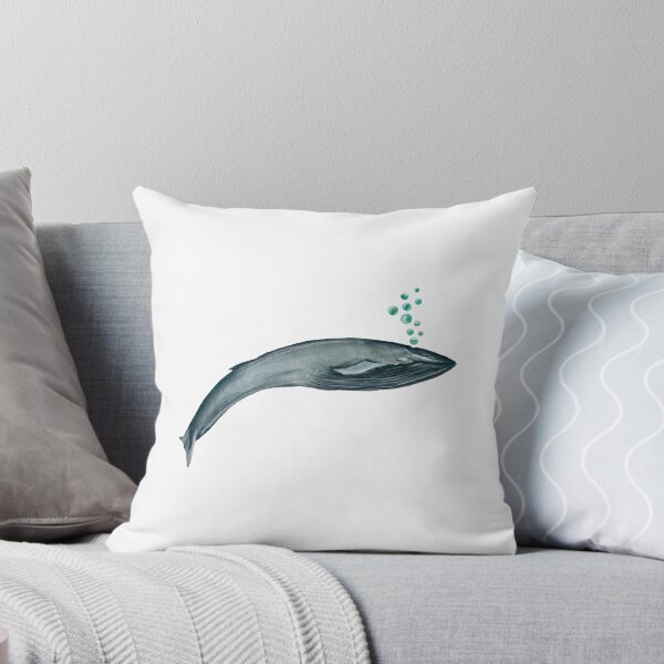 Item preview, Whale blue bubbles ocean a watercolor illustration designed and sold by Yana Mustafina | Boho Soulful Designs.
