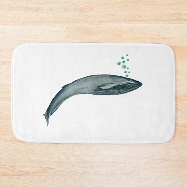 Item preview, Whale blue bubbles ocean a watercolor illustration designed and sold by Yana Mustafina | Boho Soulful Designs.