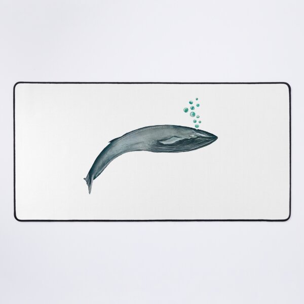 Item preview, Whale blue bubbles ocean a watercolor illustration designed and sold by Yana Mustafina | Boho Soulful Designs.