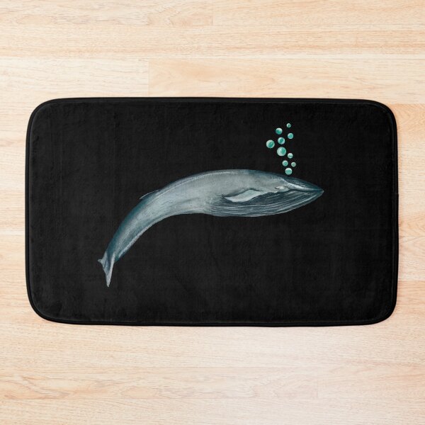 Item preview, Whale blue bubbles ocean a watercolor illustration black designed and sold by Yana Mustafina | Boho Soulful Designs.