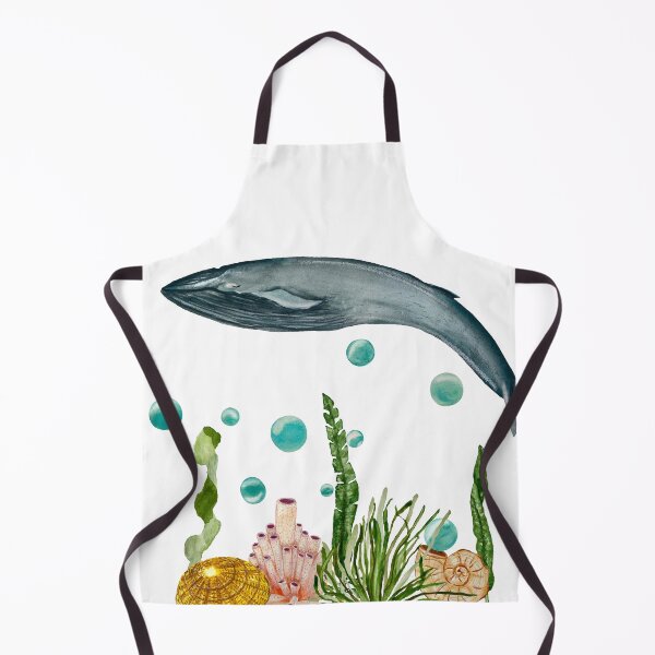 Item preview, Seaweed shell coral whale bubbles reef watercolor designed and sold by Yana Mustafina | Boho Soulful Designs.