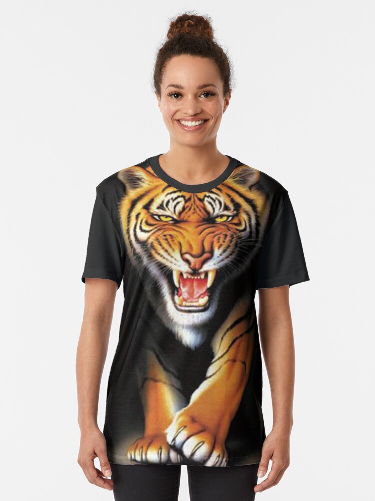 3d Tiger Pattern Print Mens Graphic Design Crew Neck Long Sleeve