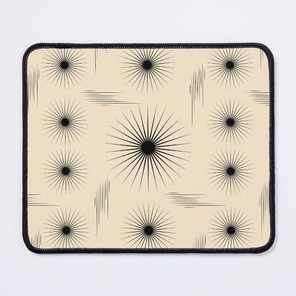Item preview, Modern Geometric Sun Black and Beige Pattern designed and sold by SoccaTamam.