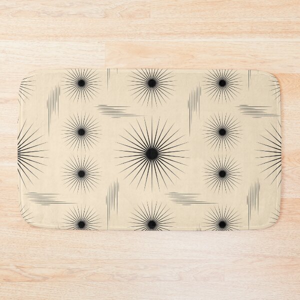 Item preview, Modern Geometric Sun Black and Beige Pattern designed and sold by SoccaTamam.
