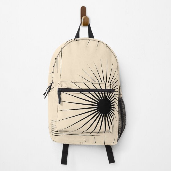 Item preview, Modern Geometric Sun Black and Beige Pattern designed and sold by SoccaTamam.
