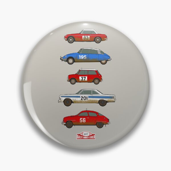 Artikelvorschau, Oldtimersammlung der Rallye Monte Carlo von 1964 entworfen und verkauft von RJWautographics.
