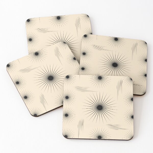 Item preview, Modern Geometric Sun Black and Beige Pattern designed and sold by SoccaTamam.