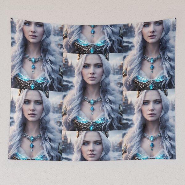 Item preview, Fairy tale ice queen with white hair. designed and sold by Maniock.