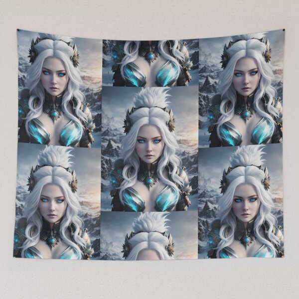 Item preview, A beautiful snow queen with white hair. designed and sold by Maniock.