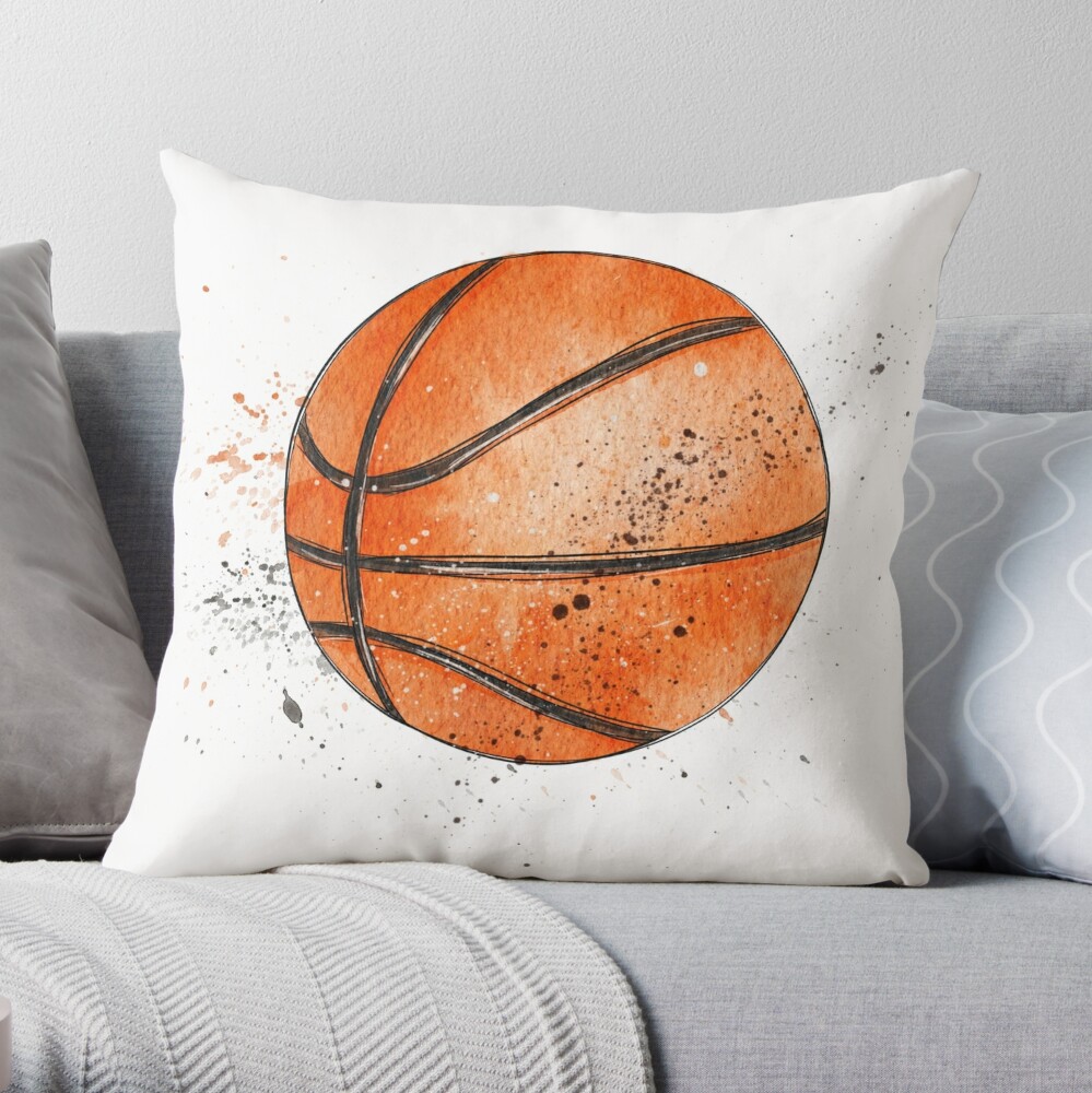Coussin for Sale avec l'œuvre « Ballon de basket » de l'artiste hjstudioo