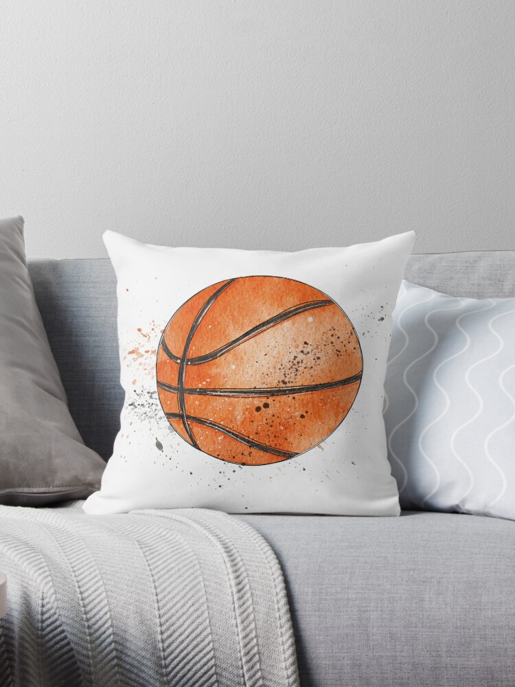 Coussin for Sale avec l'œuvre « Ballon de basket » de l'artiste hjstudioo