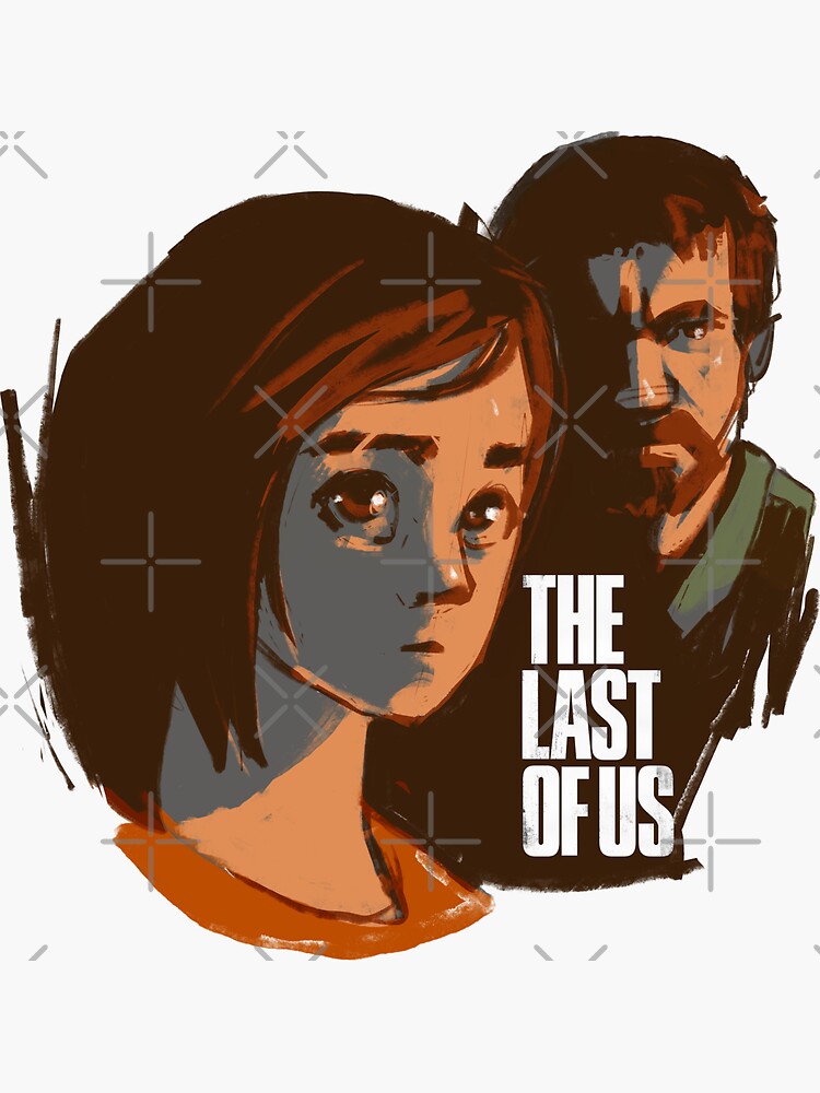 The Last of Us (PT. I) - Ellie and Joel cartoon/comic ver. (with TLOU  logo) Sticker for Sale by ShapedCube