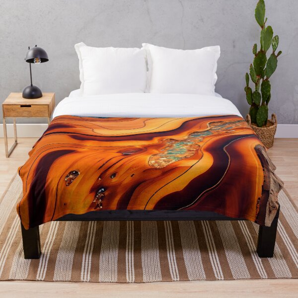 Aperçu de l'œuvre Résine bleu ambré motif bois créée et vendue par AppleElf.