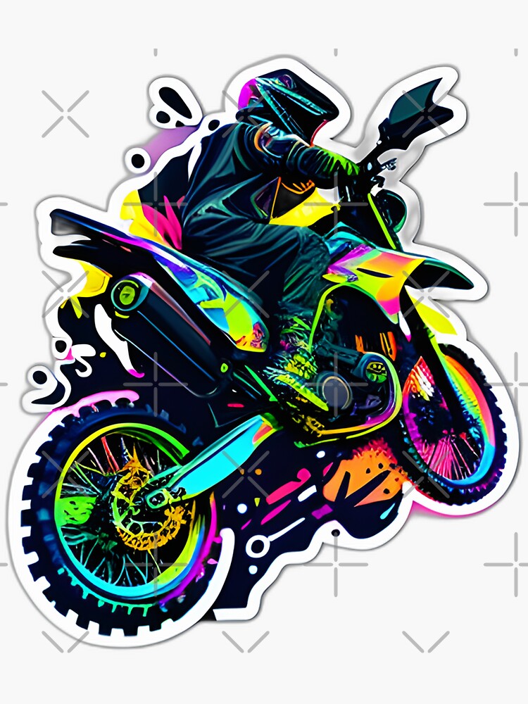 Motocross Dirt Bike Stunt Rider Sticker