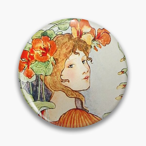 Item preview, Modern Vintage Art Nouveau Girls Flowers in Ornate Baroque Frames on Black designed and sold by tanjica.