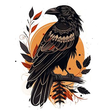 Crow Tattoo Design With Minimalist and Abstract Touches - Etsy