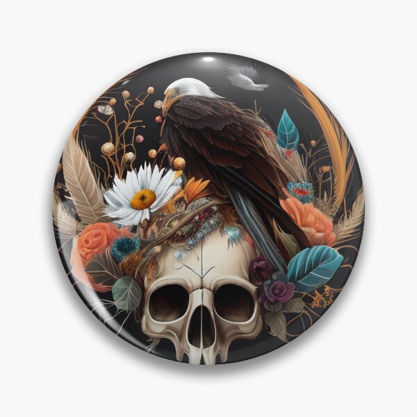 Item preview, Native Indian Skull and Feathers designed and sold by BoneyardGrafix.