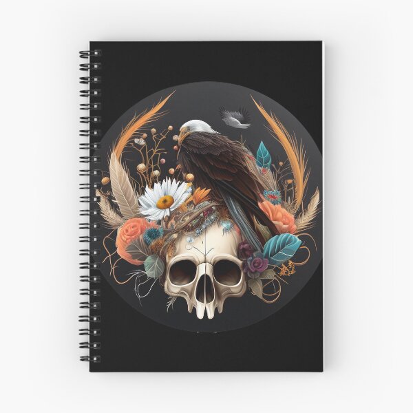 Item preview, Native Indian Skull and Feathers designed and sold by BoneyardGrafix.