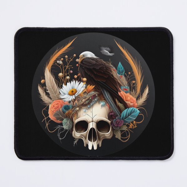 Item preview, Native Indian Skull and Feathers designed and sold by BoneyardGrafix.
