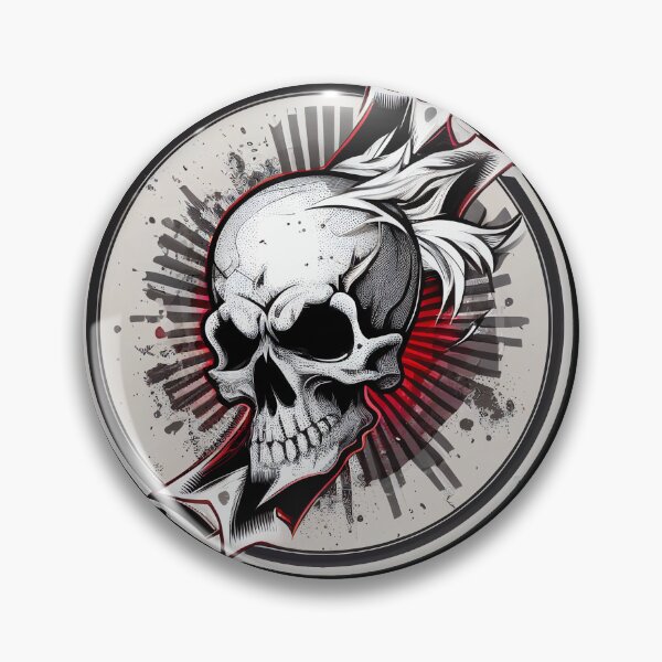 Item preview, Cartoon Skull Badge designed and sold by BoneyardGrafix.