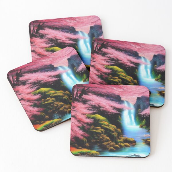 Item preview, Absolutely Beautiful White Japanese Waters flowing through the lush Pink Flowers into the beautiful River is absolutely fantastic.  designed and sold by Tiannalaw.