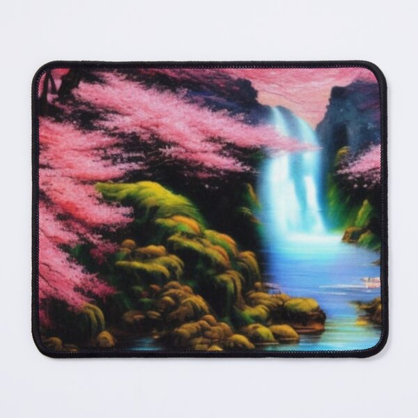 Item preview, Absolutely Beautiful White Japanese Waters flowing through the lush Pink Flowers into the beautiful River is absolutely fantastic. designed and sold by Tiannalaw.