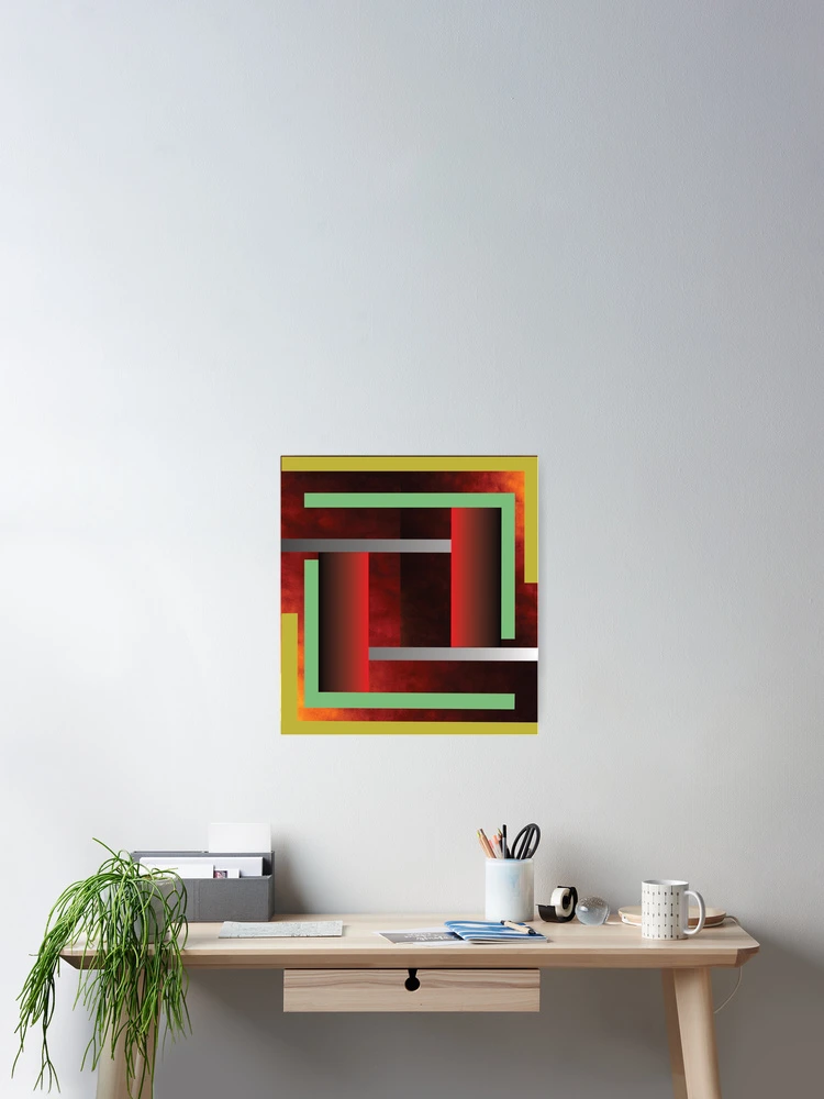 Thumbnail 2 of 3, Poster, Abstract Aesthetic Rectangle Pattern designed and sold by RGSMOOTHFINGER.