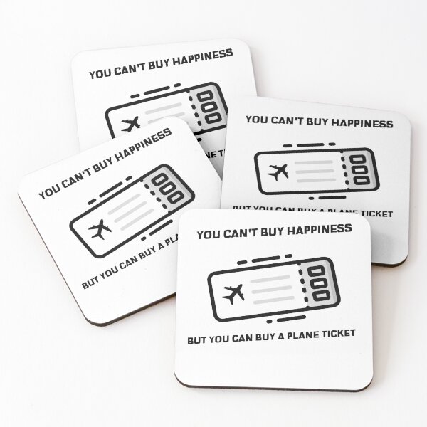 Item preview, you can't buy happiness but you can buy a plane ticket travel, destination, airplane, travellover designed and sold by STELATO.