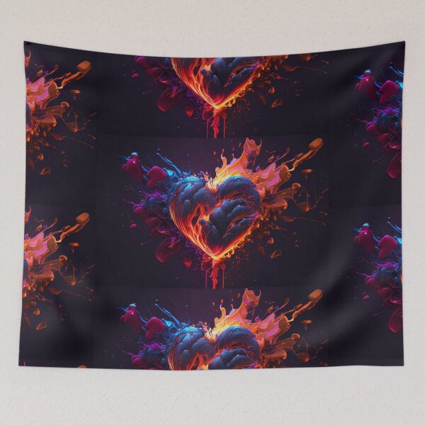 Item preview, Heart explode full of fire and ice designed and sold by PhotoArtMC.
